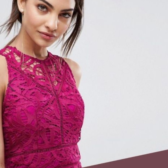 NWT Adelyn Rae Dylan applique lace dress magenta size small - Picture 5 of 10